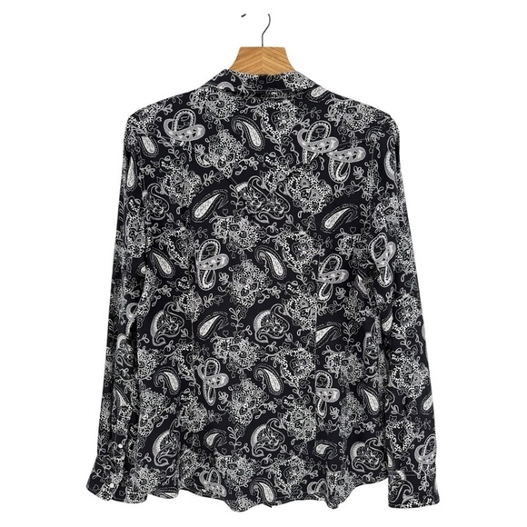 Ryan Michael Silk Paisley Print Western Snap 100% Silk Pearl Snap Shirt Size L - Picture 2 of 14